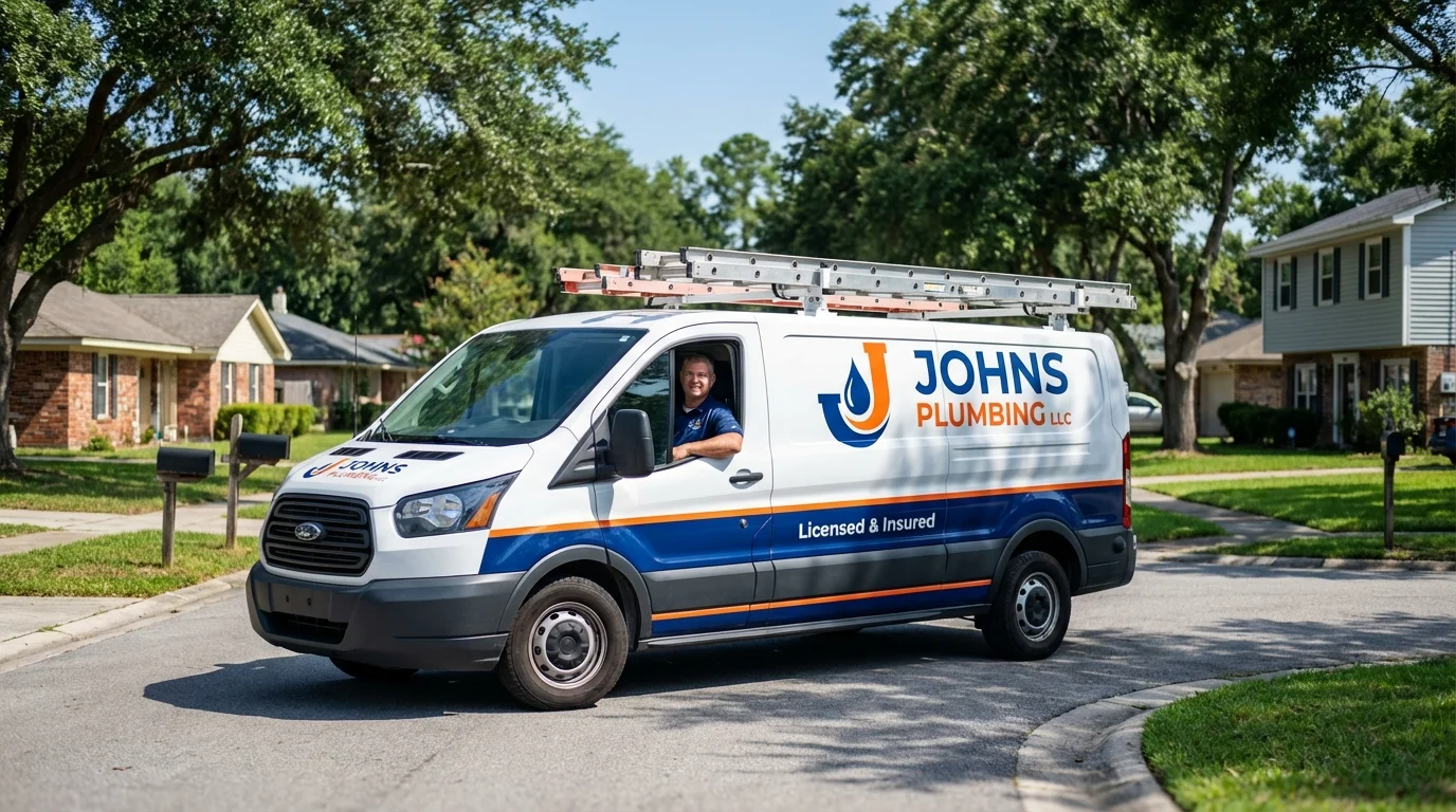 Johns Plumbing LLC service van in Chaparral, NM