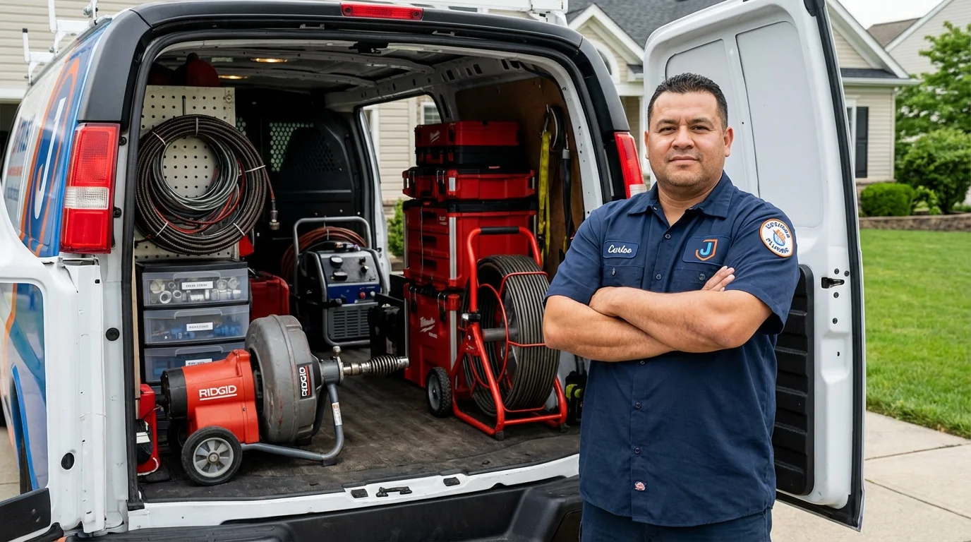Professional drain cleaning equipment and Johns Plumbing LLC plumber in Chaparral