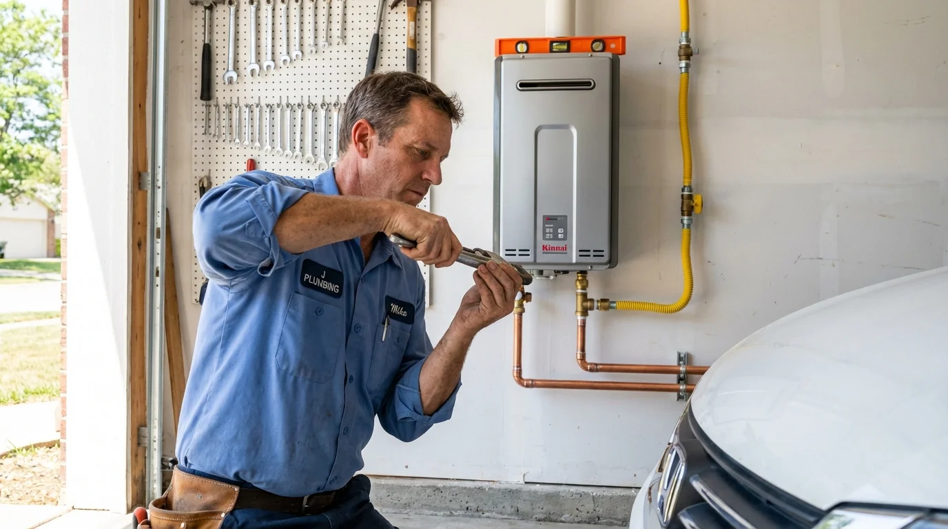 Tankless water heater installation by a Johns Plumbing LLC plumber in Chaparral